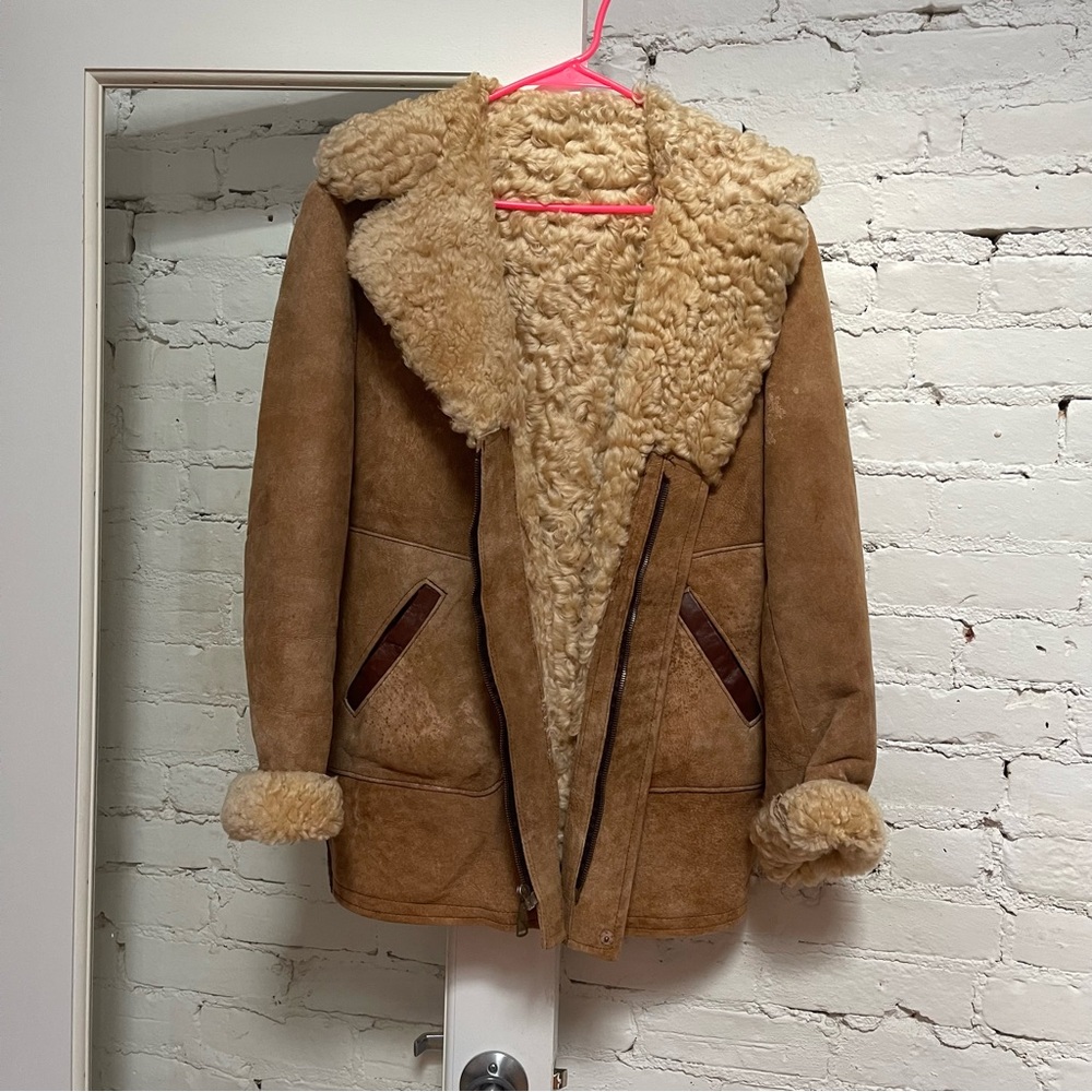 Vintage suede + sheepskin coat — Penny Lane style